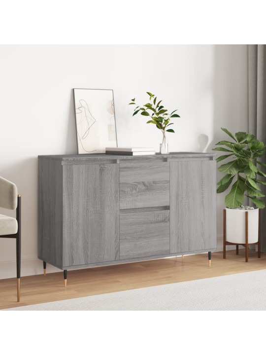 Kumode, pelēka ozolkoka, 104x35x70 cm, inženierijas koks