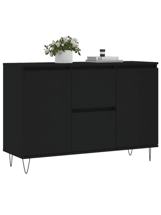 Kumode, melna, 104x35x70 cm, inženierijas koks