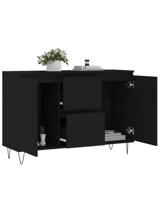 Kumode, melna, 104x35x70 cm, inženierijas koks