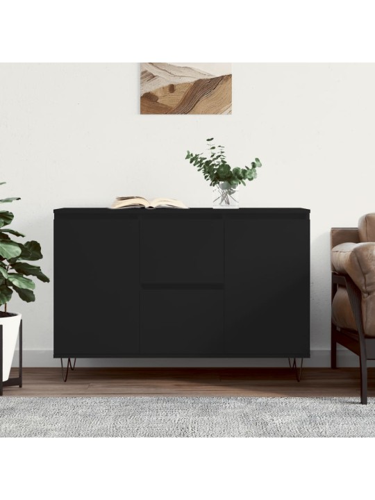 Kumode, melna, 104x35x70 cm, inženierijas koks