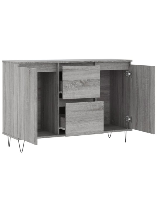 Kumode, pelēka ozolkoka, 104x35x70 cm, inženierijas koks