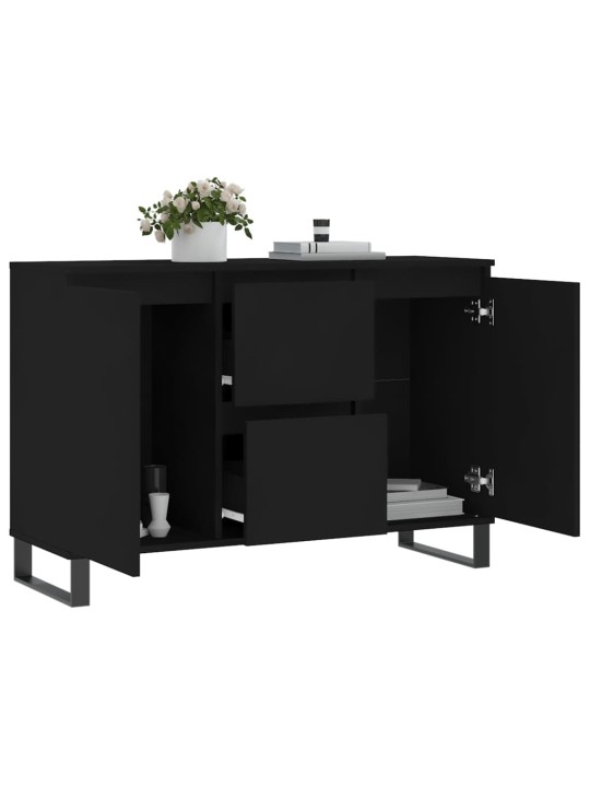 Kumode, melna, 104x35x70 cm, inženierijas koks