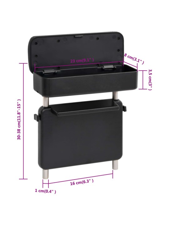 Automašīnas roku balsts, universāls, 23x8x(30-38) cm, abs