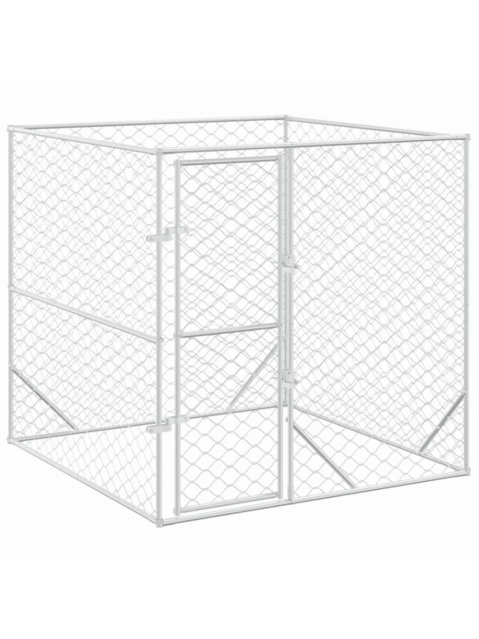 Suņu voljērs, sudraba krāsā, 2x2x2 m, cinkots tērauds