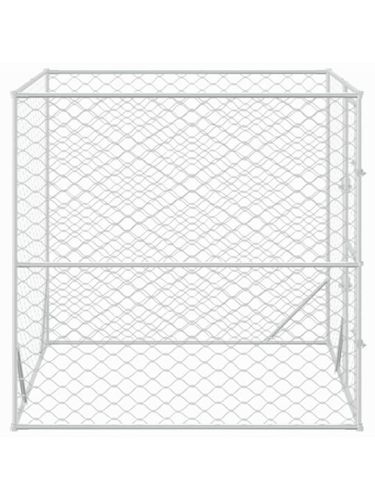Suņu voljērs, sudraba krāsā, 2x2x2 m, cinkots tērauds