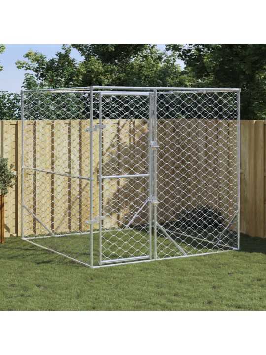 Suņu voljērs, sudraba krāsā, 2x2x2 m, cinkots tērauds