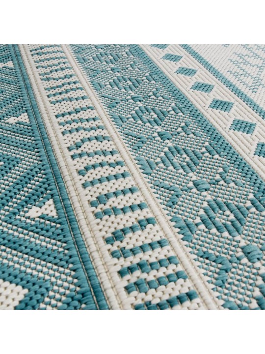 Āra paklājs, zils un balts, 80x150 cm, abpusējs