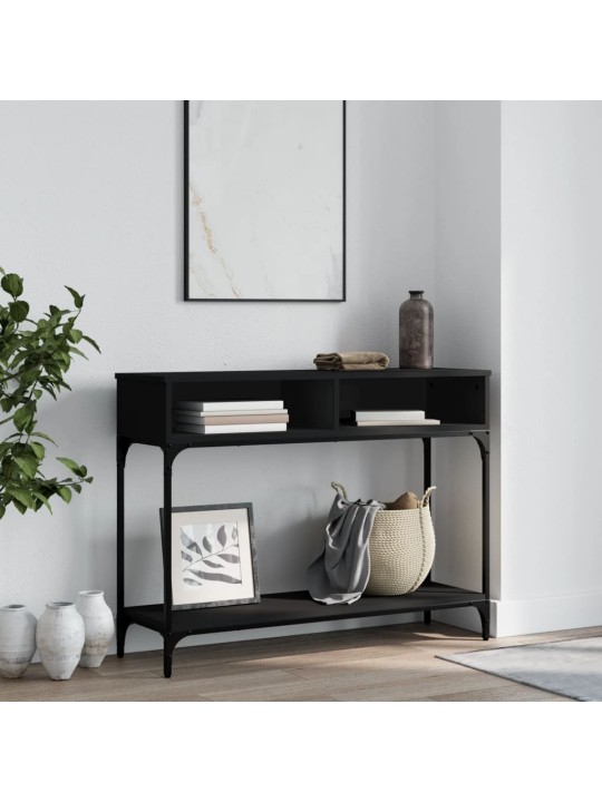 Konsoles galdiņš, melns, 100x30,5x75 cm, inženierijas koks