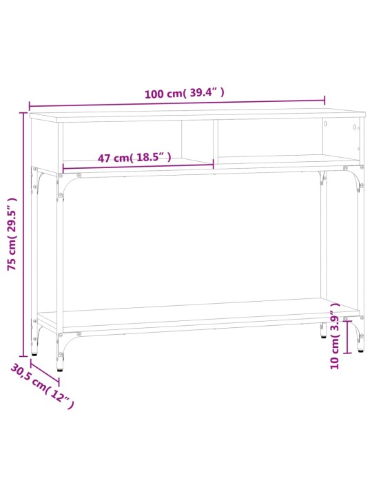 Konsoles galdiņš, ozolkoka, 100x30,5x75 cm, inženierijas koks