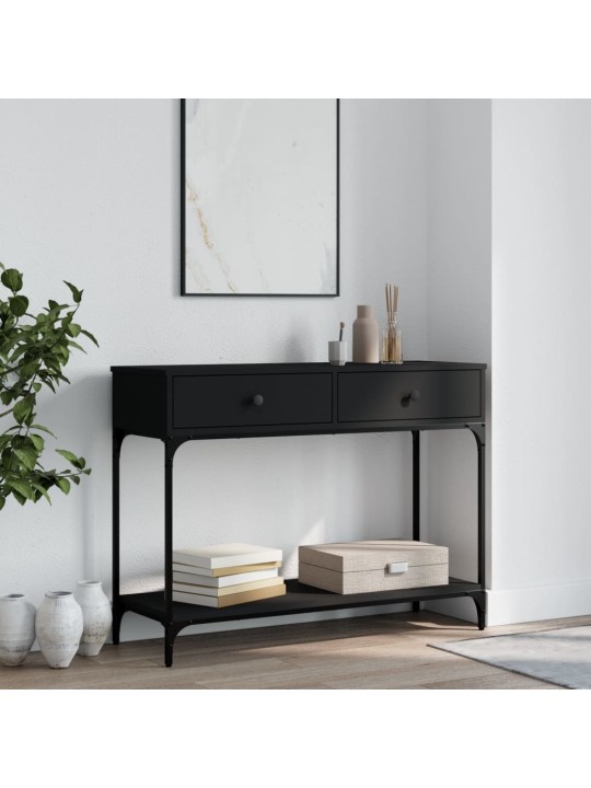 Konsoles galdiņš, melns, 100x34,5x75 cm, inženierijas koks