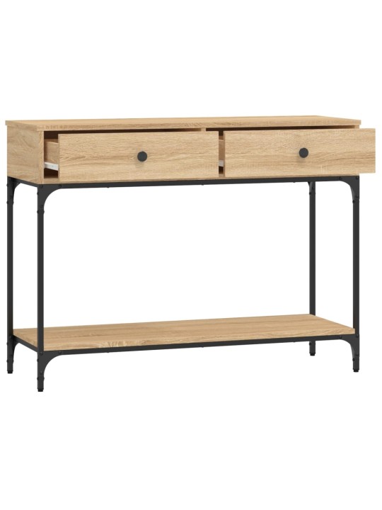 Konsoles galdiņš, koka krāsa, 100x34,5x75 cm, inženierijas koks