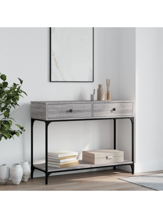 Konsoles galdiņš, pelēcīgs, 100x34,5x75 cm, inženierijas koks