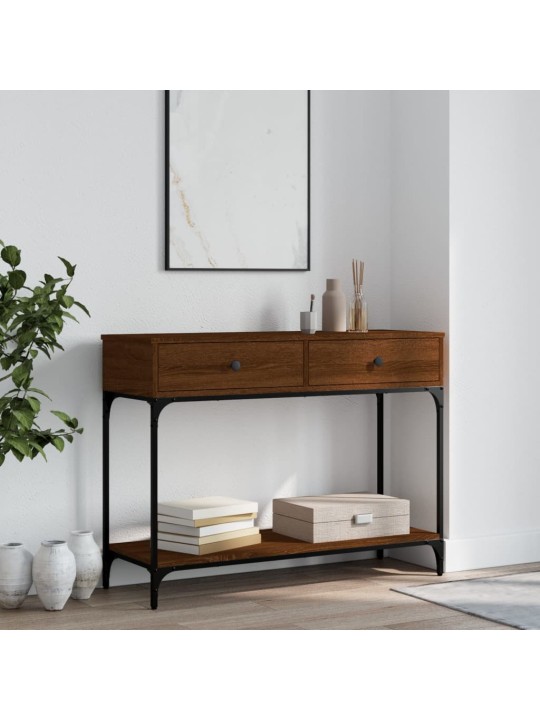 Konsoles galdiņš, brūna koka, 100x34,5x75 cm, inženierijas koks