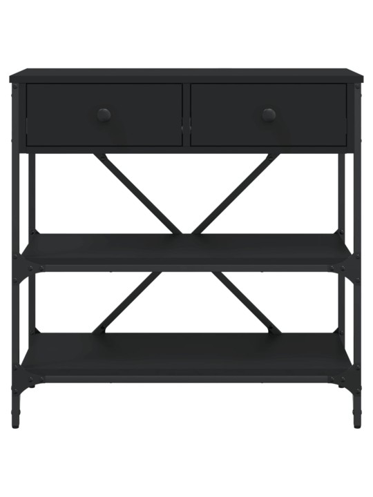Konsoles galdiņš, melns, 75x34,5x75 cm, inženierijas koks