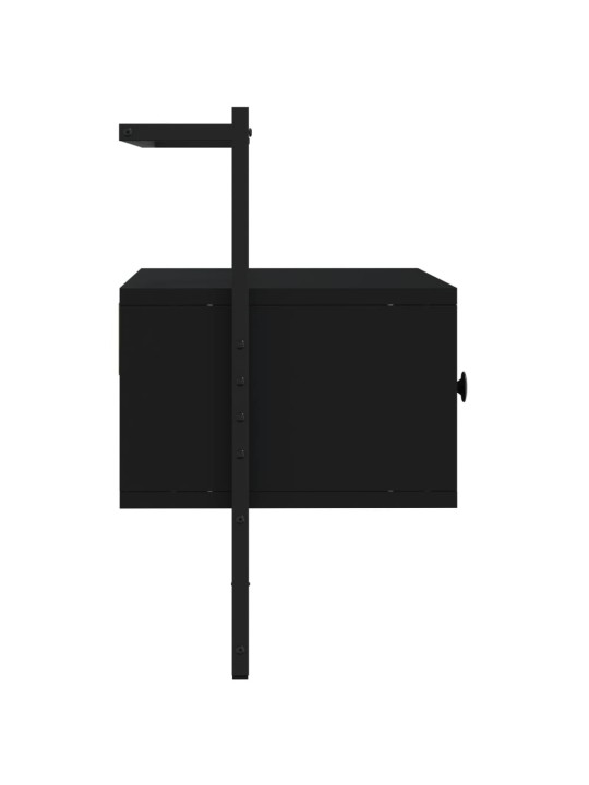 Sienas tv skapītis, melns, 60,5x30x51 cm, inženierijas koks