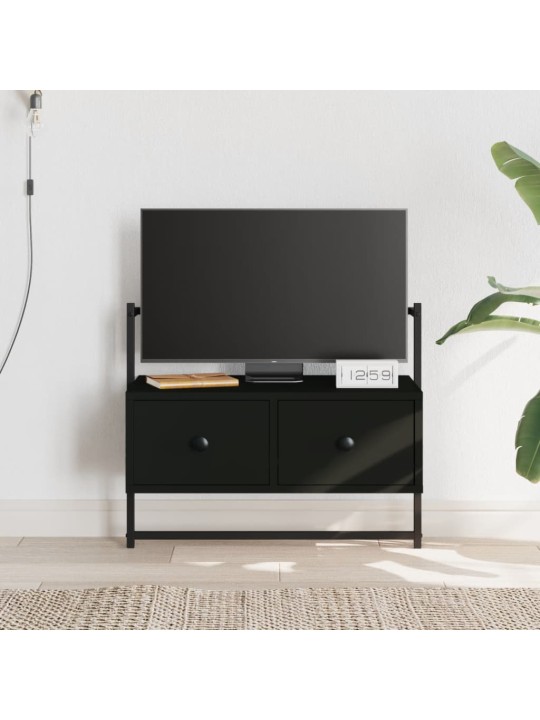 Sienas tv skapītis, melns, 60,5x30x51 cm, inženierijas koks