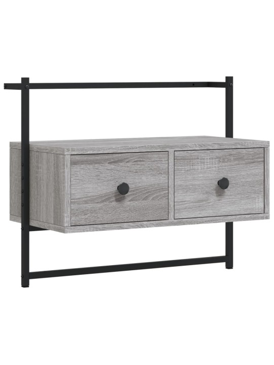 Sienas tv skapītis, pelēks, 60,5x30x51 cm, inženierijas koks