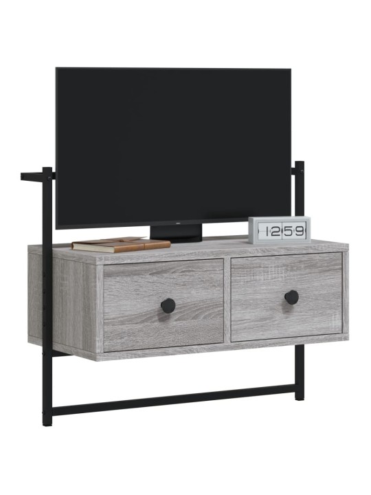 Sienas tv skapītis, pelēks, 60,5x30x51 cm, inženierijas koks