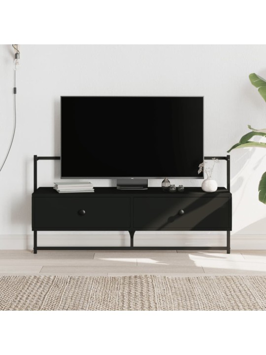 Sienas tv skapītis, melns, 100,5x30x51 cm, inženierijas koks