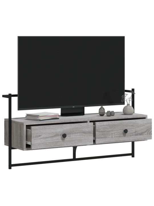 Sienas tv skapītis, pelēks, 100,5x30x51 cm, inženierijas koks