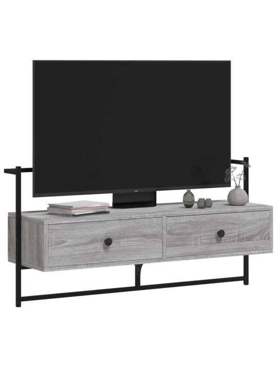 Sienas tv skapītis, pelēks, 100,5x30x51 cm, inženierijas koks