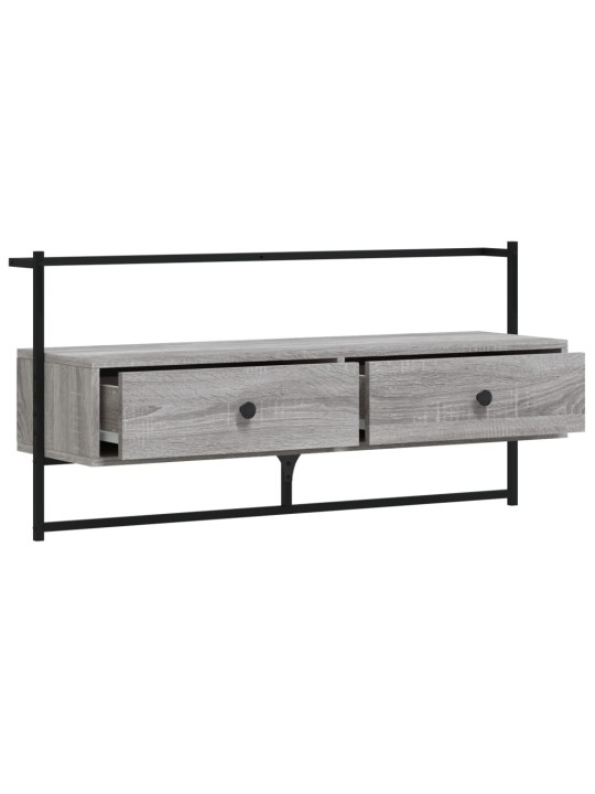 Sienas tv skapītis, pelēks, 100,5x30x51 cm, inženierijas koks