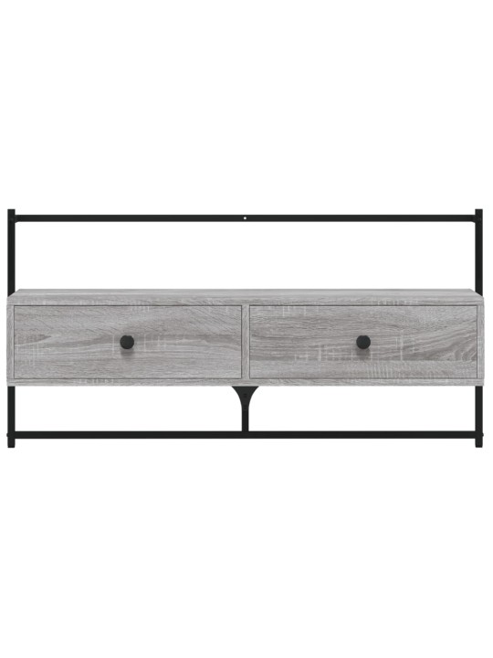 Sienas tv skapītis, pelēks, 100,5x30x51 cm, inženierijas koks