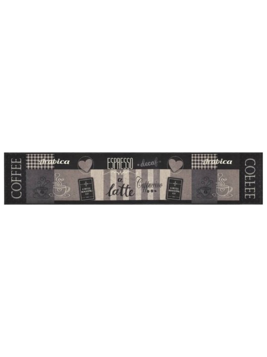 Virtuves paklājs, mazgājams, kafijas dizains, 60x300 cm, samts