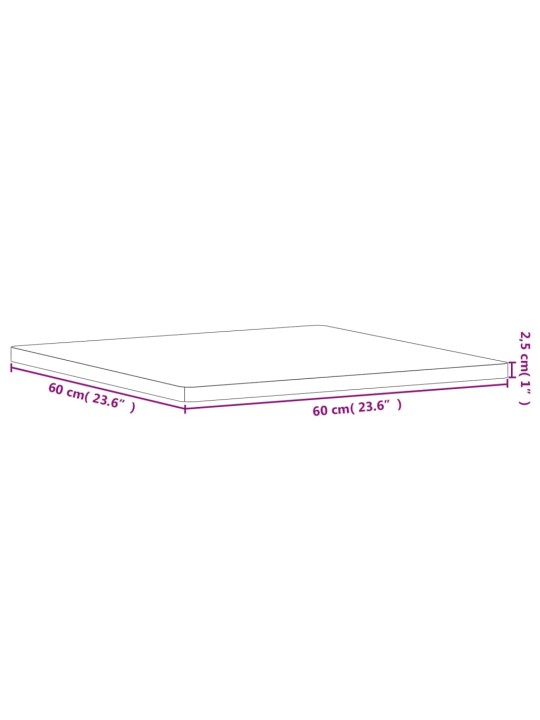 Galda virsma, 60x60x2,5 cm, dižskābarža koks, kvadrāta forma