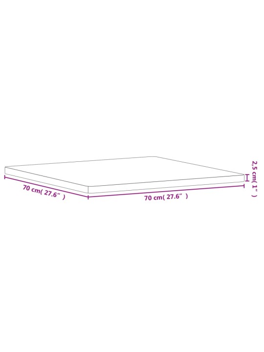 Galda virsma, 70x70x2,5 cm, dižskābarža koks, kvadrāta forma