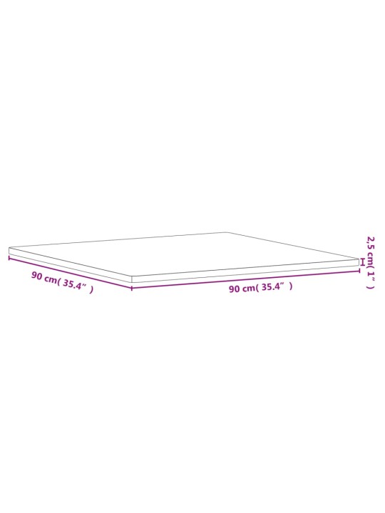 Galda virsma, 90x90x2,5 cm, dižskābarža koks, kvadrāta forma