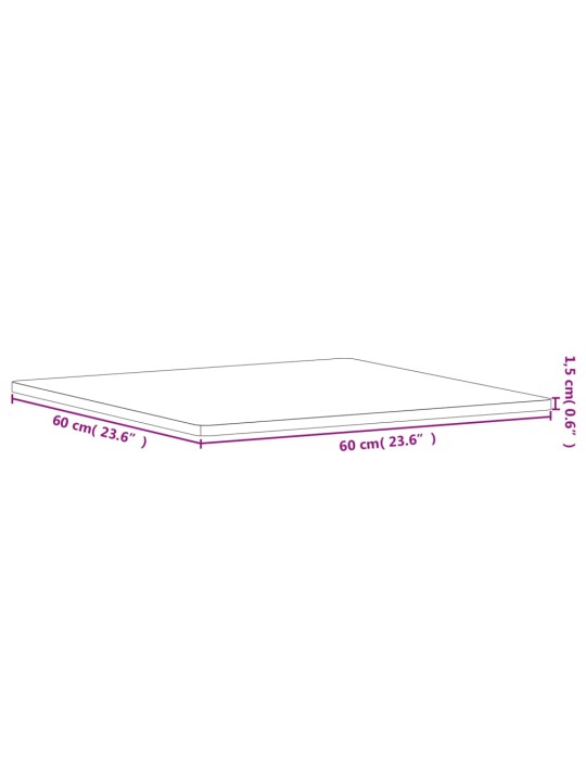Galda virsma, 60x60x1,5 cm, dižskābarža koks, kvadrāta forma