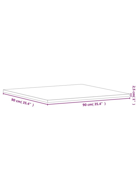 Galda virsma, 90x90x2,5 cm, dižskābarža koks, kvadrāta forma
