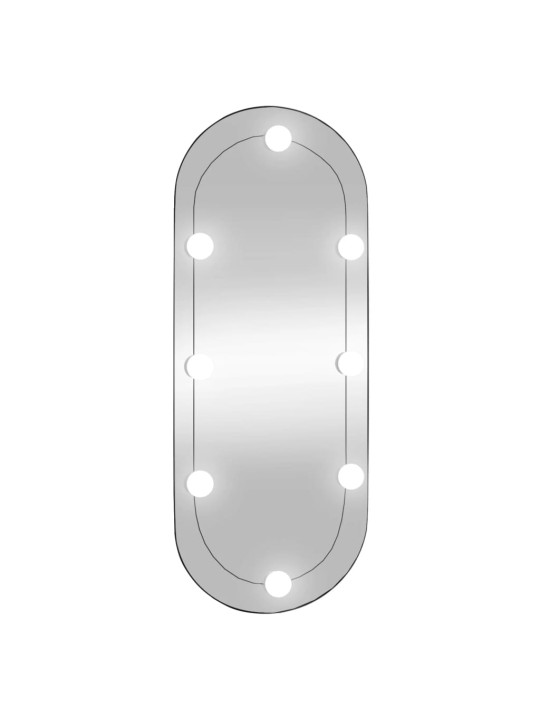 Sienas spogulis ar led gaismām, 30x70 cm, stikls, ovāls