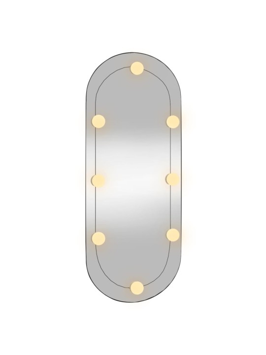 Sienas spogulis ar led gaismām, 30x70 cm, stikls, ovāls
