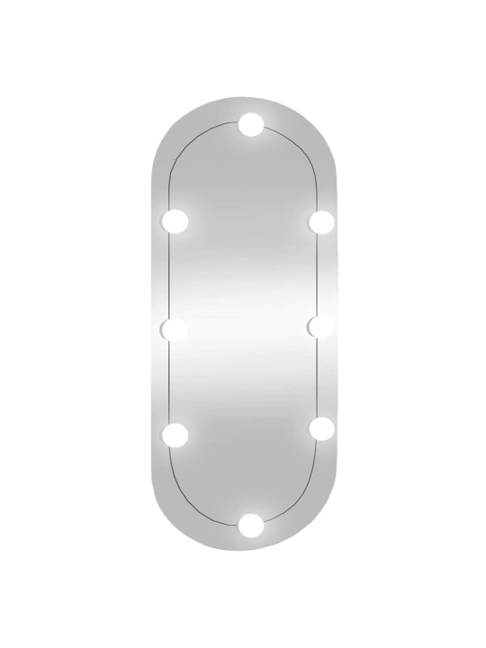 Sienas spogulis ar led gaismām, 35x80 cm, stikls, ovāls