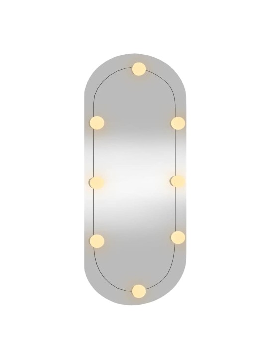 Sienas spogulis ar led gaismām, 35x80 cm, stikls, ovāls