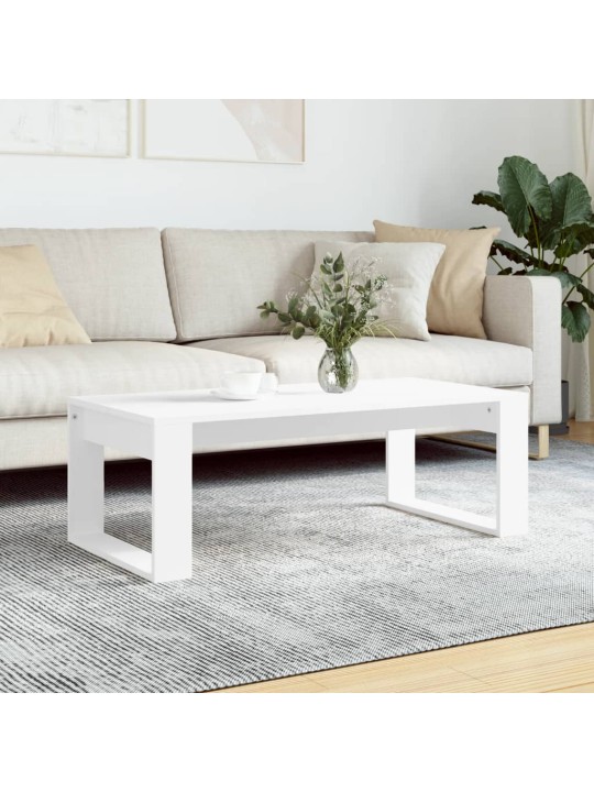 Kafijas galdiņš, balts, 102x50x35 cm, inženierijas koks