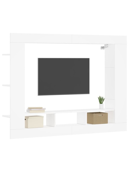 Tv skapītis, balts, 152x22x113 cm, inženierijas koks