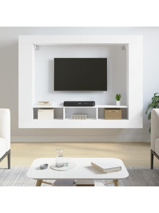 Tv skapītis, balts, 152x22x113 cm, inženierijas koks