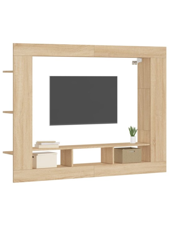 Tv skapītis, ozolkoka krāsa, 152x22x113 cm, inženierijas koks