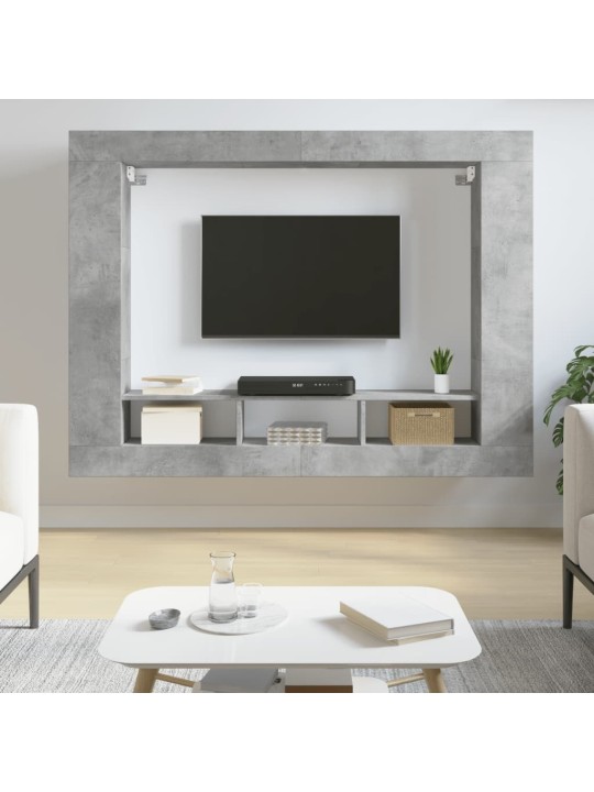 Tv skapītis, pelēks koks, 152x22x113 cm, inženierijas koks