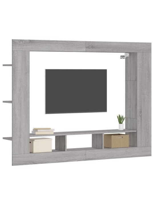 Tv skapītis, pelēka ozolkoka, 152x22x113 cm, inženierijas koks