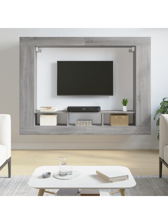 Tv skapītis, pelēka ozolkoka, 152x22x113 cm, inženierijas koks