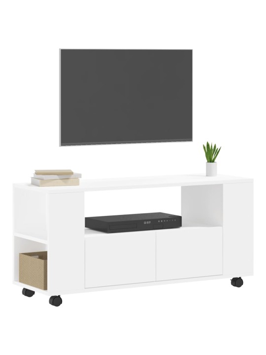 Tv skapītis, balts, 102x34,5x43 cm, inženierijas koks