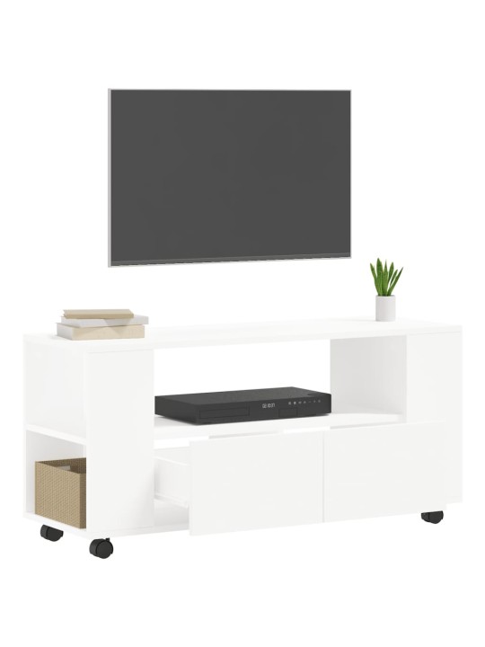 Tv skapītis, balts, 102x34,5x43 cm, inženierijas koks