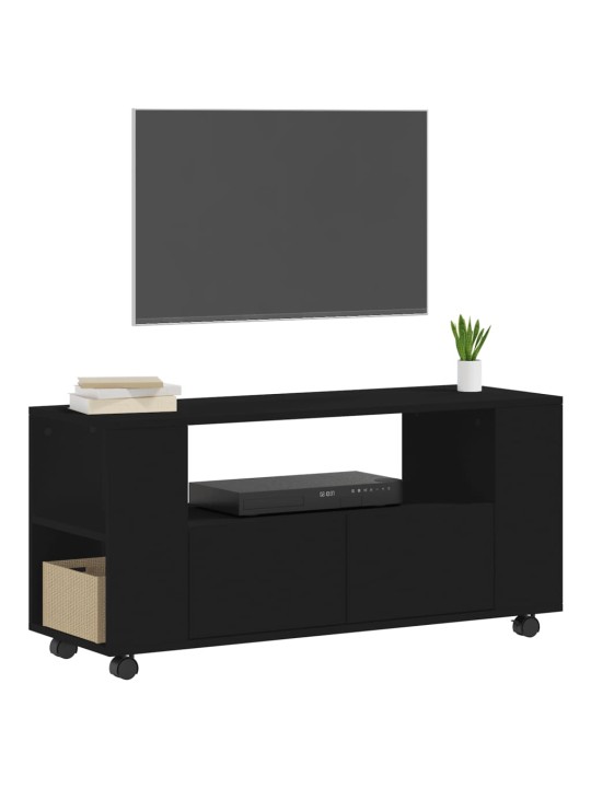 Tv skapītis, melns, 102x34,5x43 cm, inženierijas koks