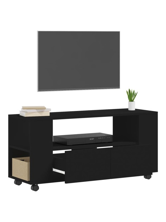Tv skapītis, melns, 102x34,5x43 cm, inženierijas koks