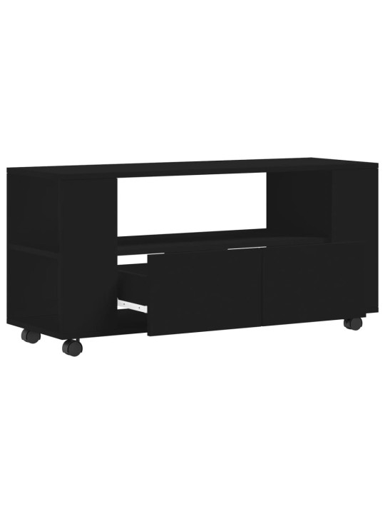 Tv skapītis, melns, 102x34,5x43 cm, inženierijas koks