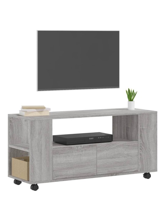 Tv skapītis, pelēka ozolkoka, 102x34,5x43 cm, inženierijas koks